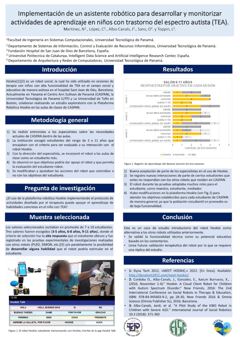 10-POSTER DIGITAL – IMPLEMENTACIÓN DE UN ASISTENTE ROBOTICO EN ACTIVIDADES DE APRENDIZAJE CON NIÑOS CON TEA